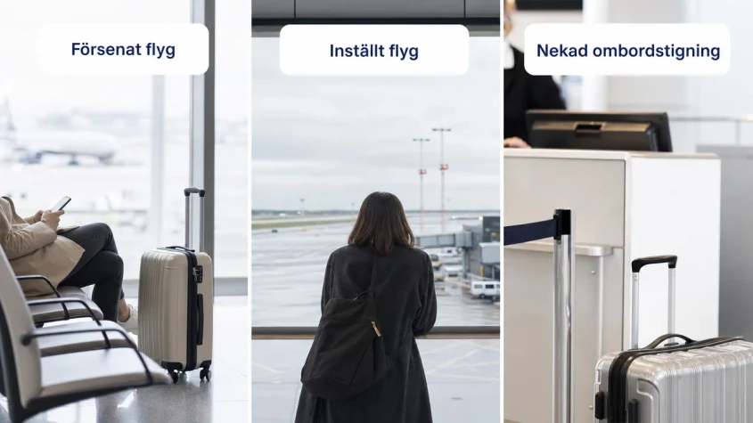 f&ouml;rsenat och inst&auml;llt flyg med Ryanair