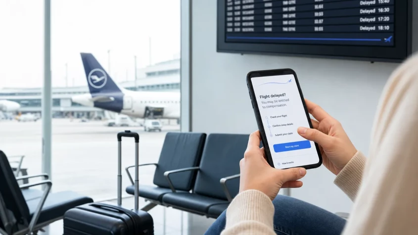 Steg f&ouml;r att reklamera flygresa hos Lufthansa