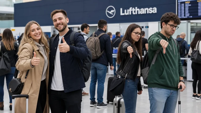 Lufthansa resen&auml;rer positiva och negativa omd&ouml;men