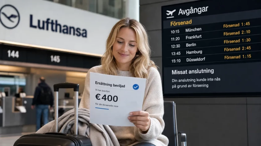 Resen&auml;r som missat anslutningsflyg p&aring; flygplats