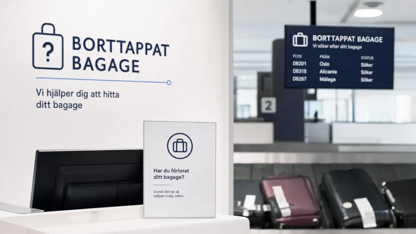 F&ouml;rlorat bagage hos Norwegian Air Shuttle