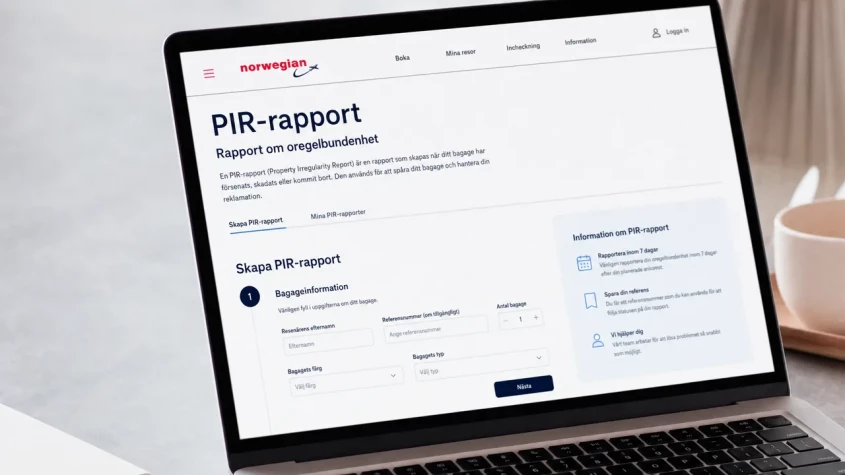 Formul&auml;r f&ouml;r PIR-rapport p&aring; flygplats