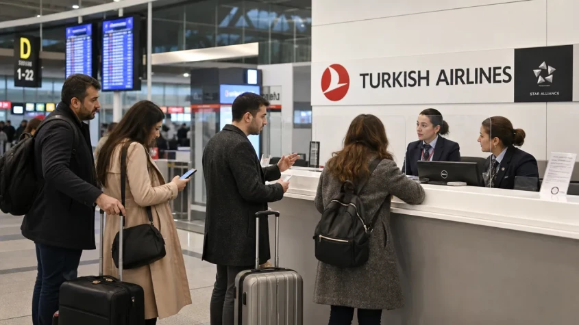 Turkish Airlines resen&auml;rer p&aring; flygplats