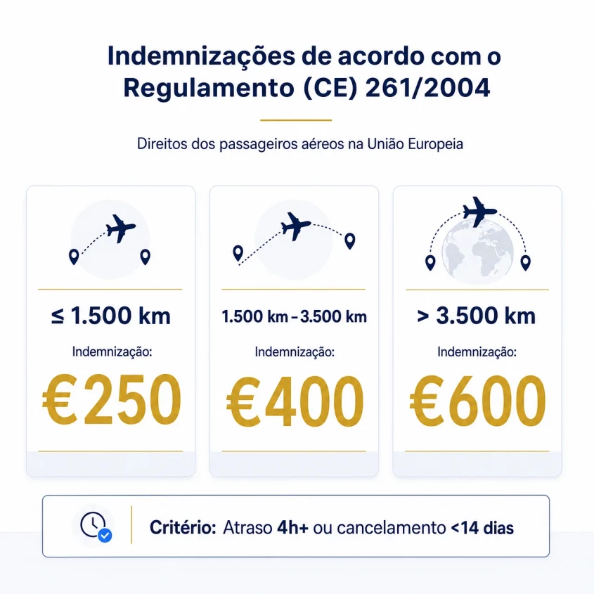 Tabela de indemniza&ccedil;&atilde;o Ryanair por dist&acirc;ncia