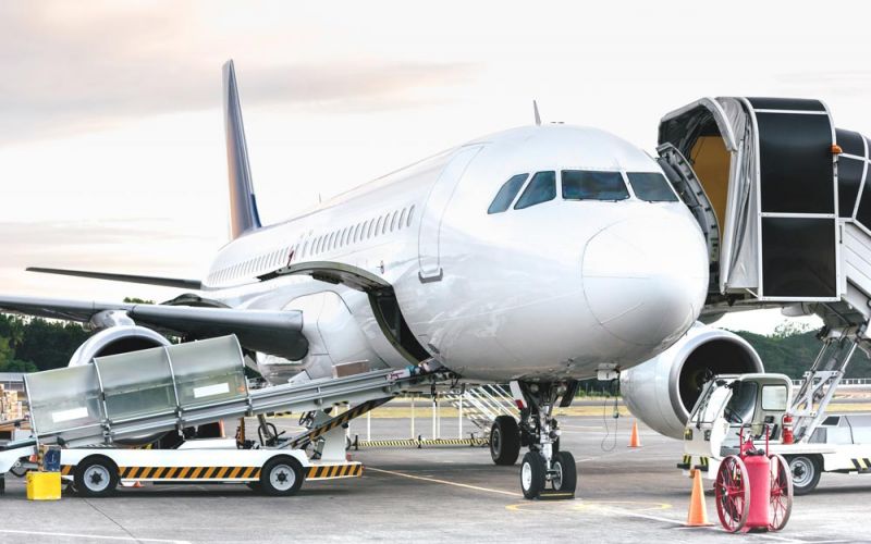 Airplane in the tarmac because of the Thomas Cook flights got cancelled