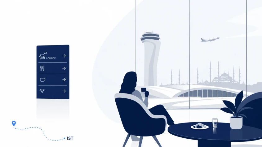 Turkish Airlines lounge na leti&scaron;ti v Istanbulu