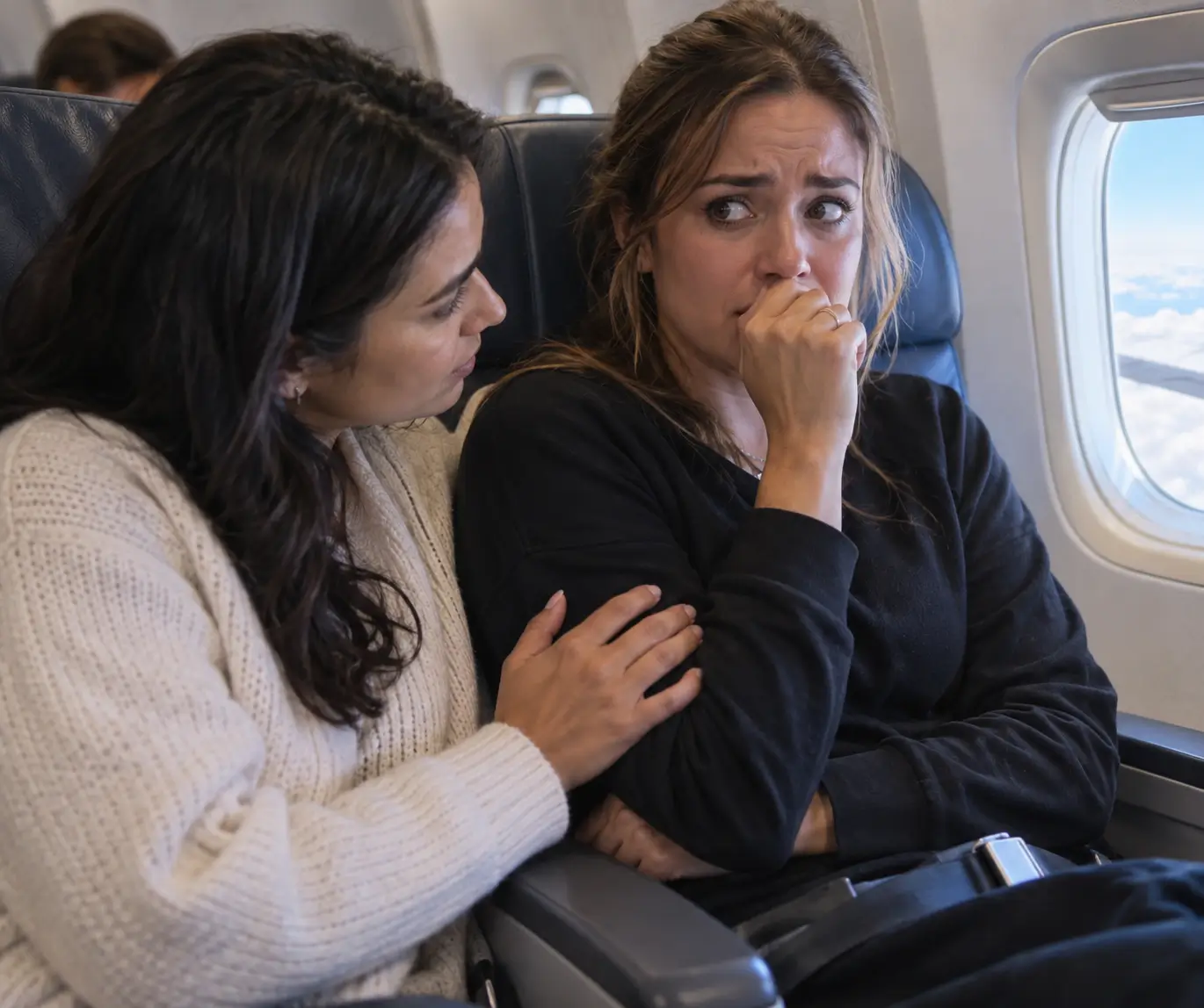 two people on plane