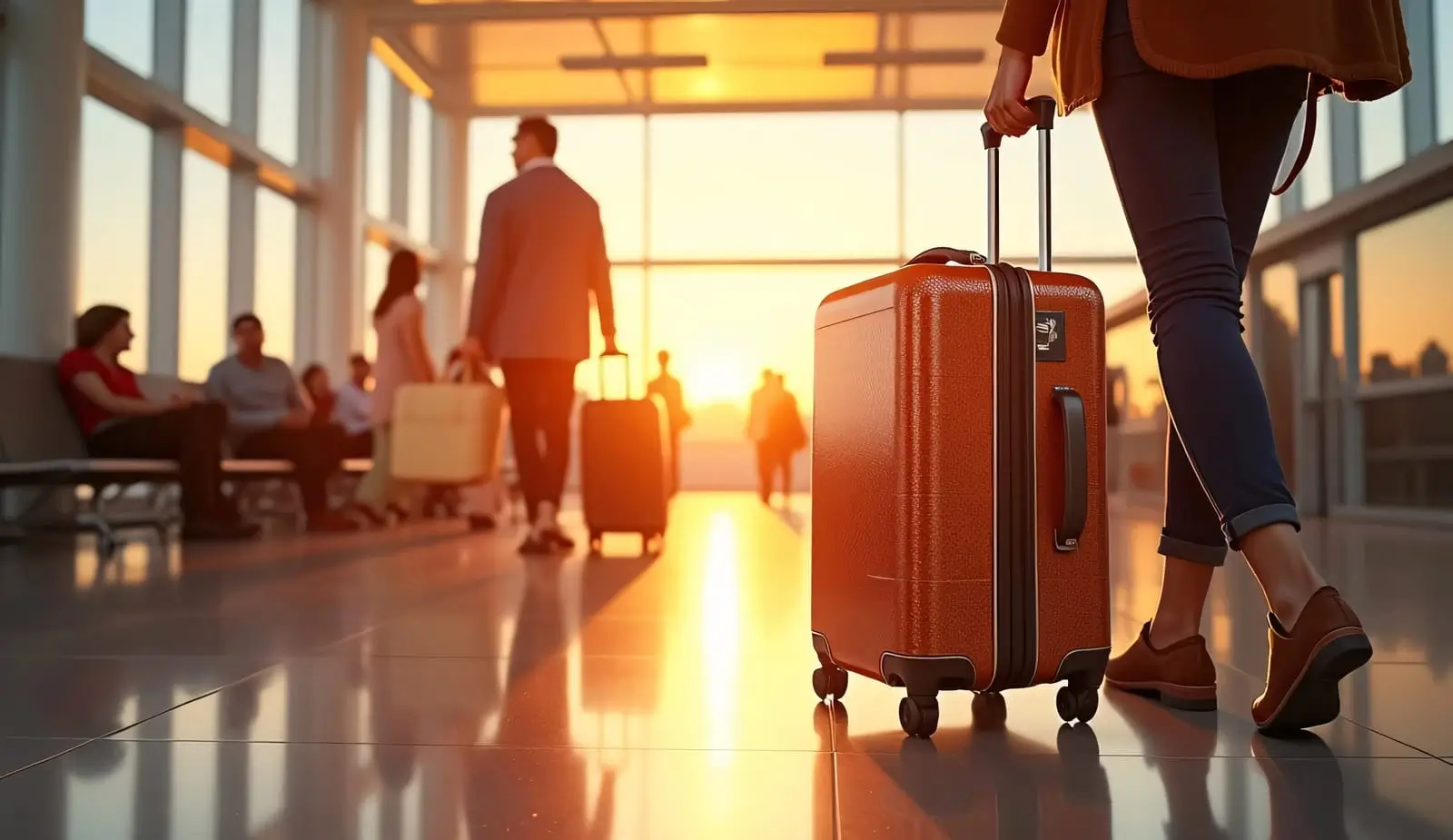 two pieces of luggage in an airport