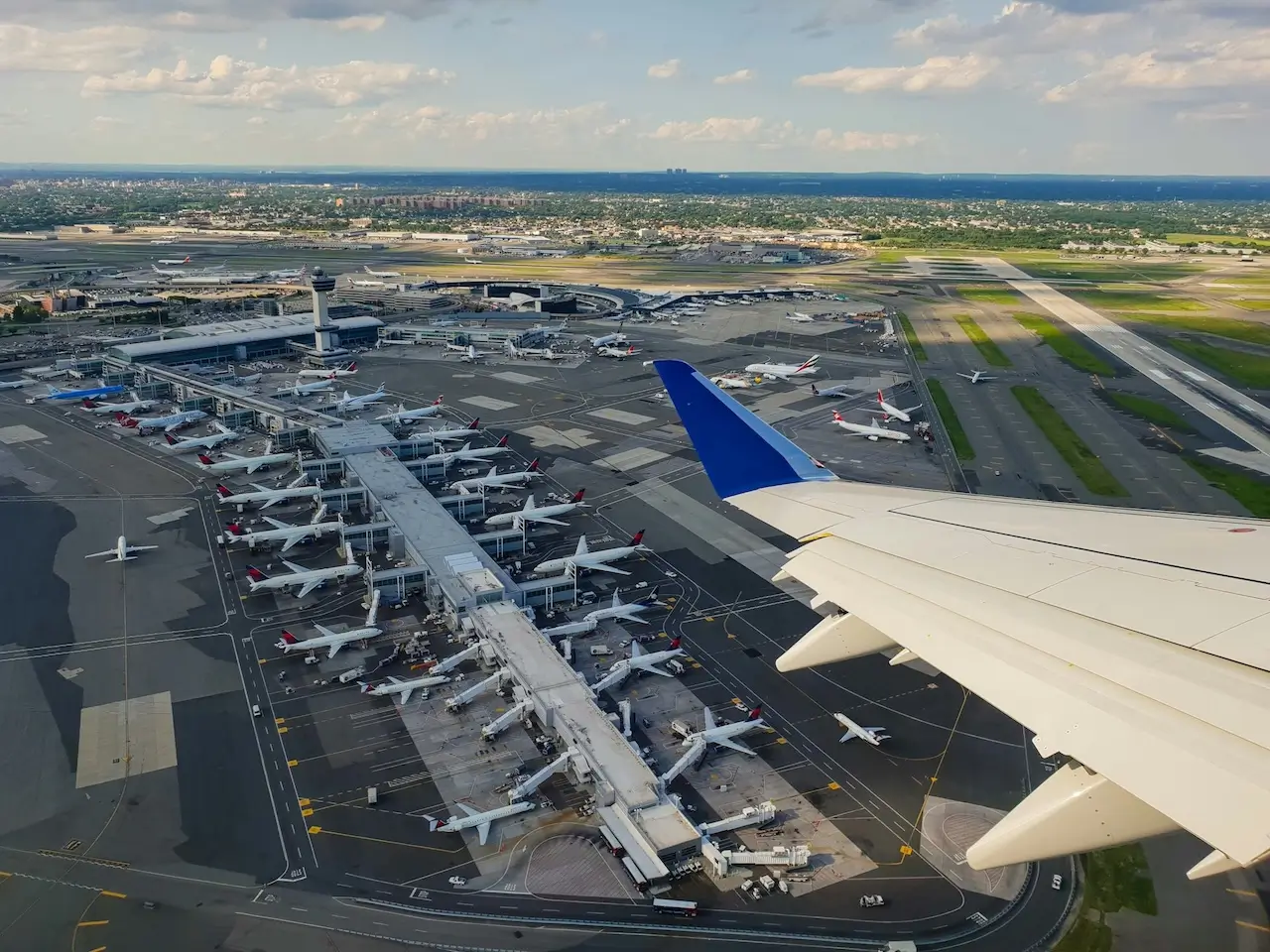 The view over New York&rsquo;s JFK Airport from a significantly delayed flight from Chicago O&rsquo;Hare.