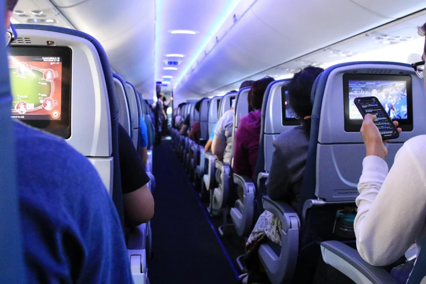 Voo Vueling durante a noite