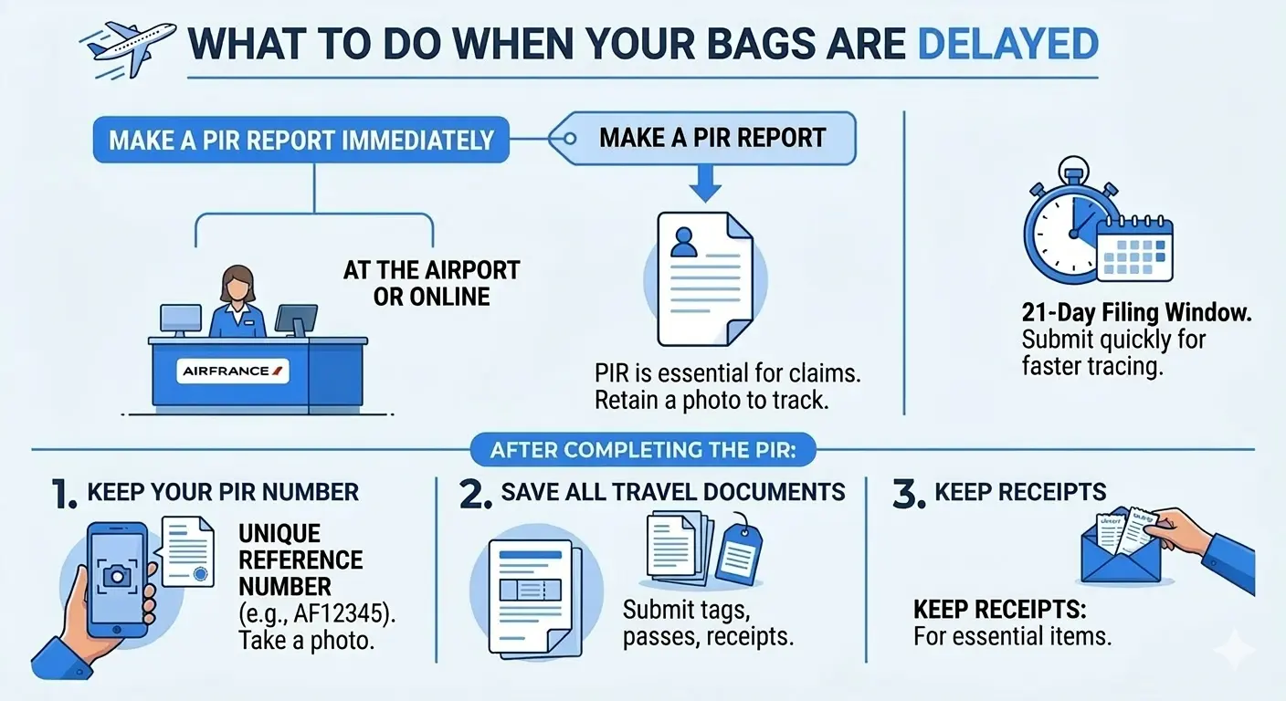 What to do when your Air France bags are delayed