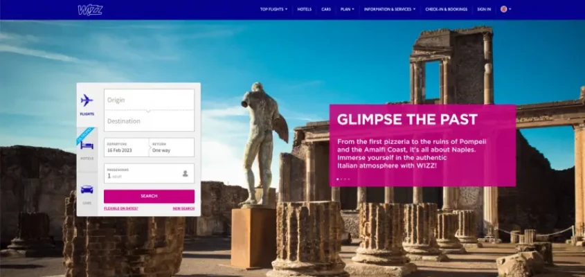 Wizz Air Booking Tickets on Website