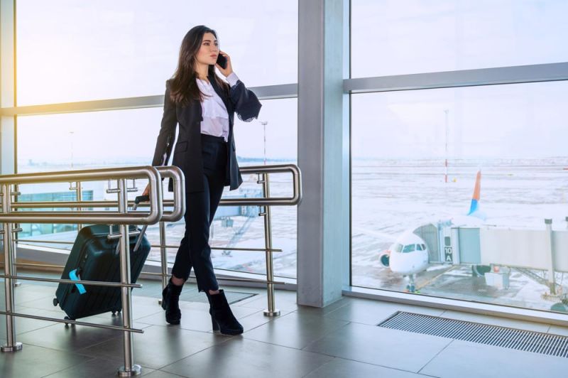 Woman with a carry-on bag