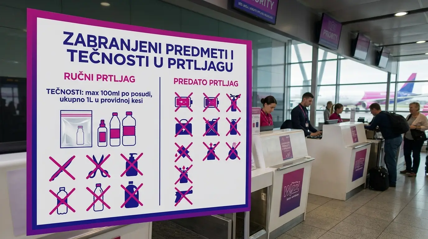 Zabranjeni predmeti i tečnosti u Wizz Air prtljagu
