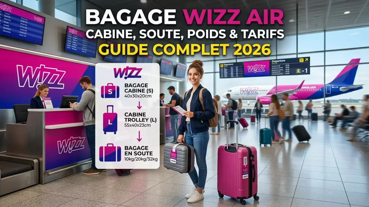 Bagage Wizz Air : cabine, soute, poids et tarifs 2026