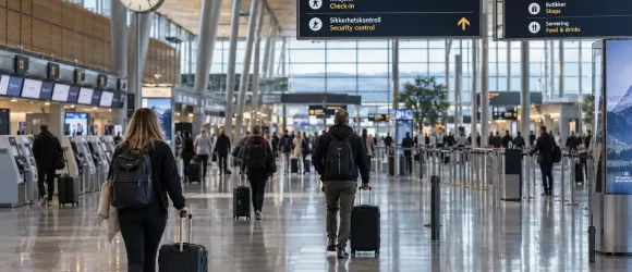 Hvor lenge før avgang bør du være på Gardermoen?