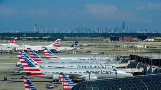 American Airlines’ planes at Chicago O’Hare Airport