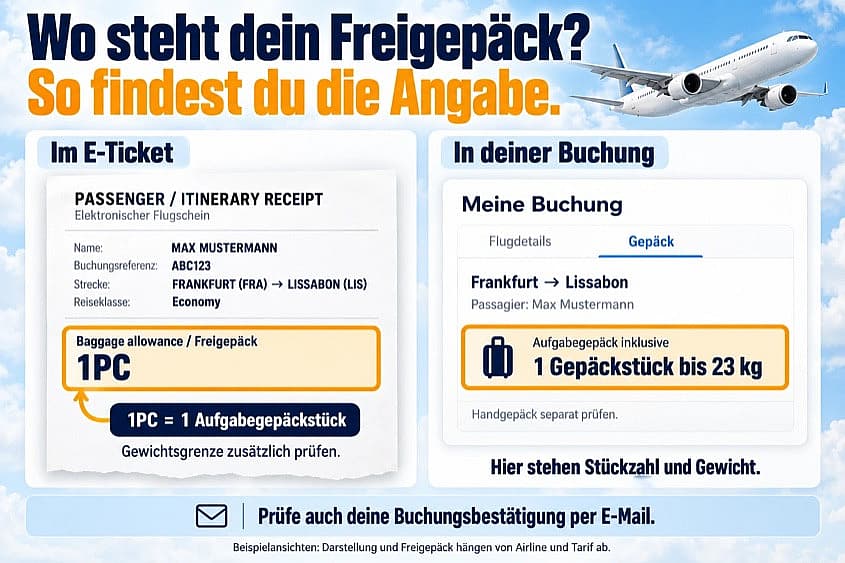 Hier findest du das Freigep&auml;ck f&uuml;rs fliegen
