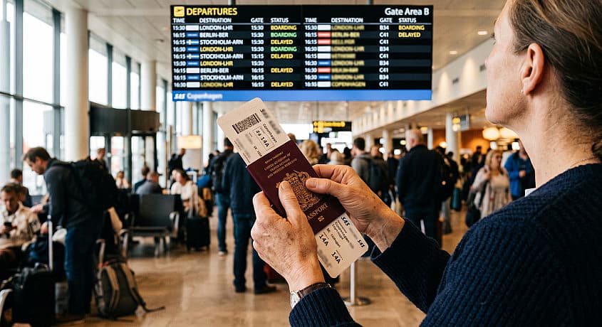 Lufthavn forsinkelse boardingpas dokumentation