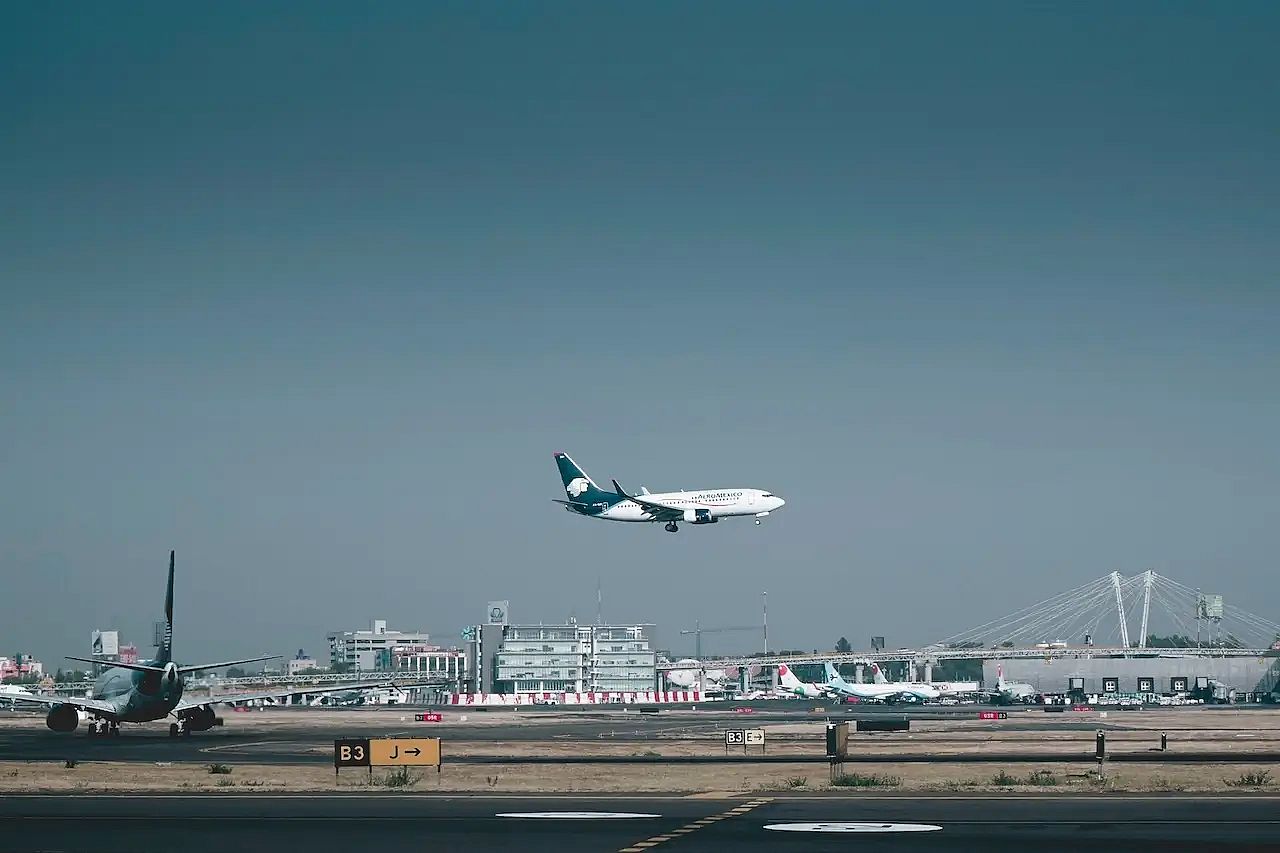 A delayed Aeromexico flight leaves Mexico City Airport