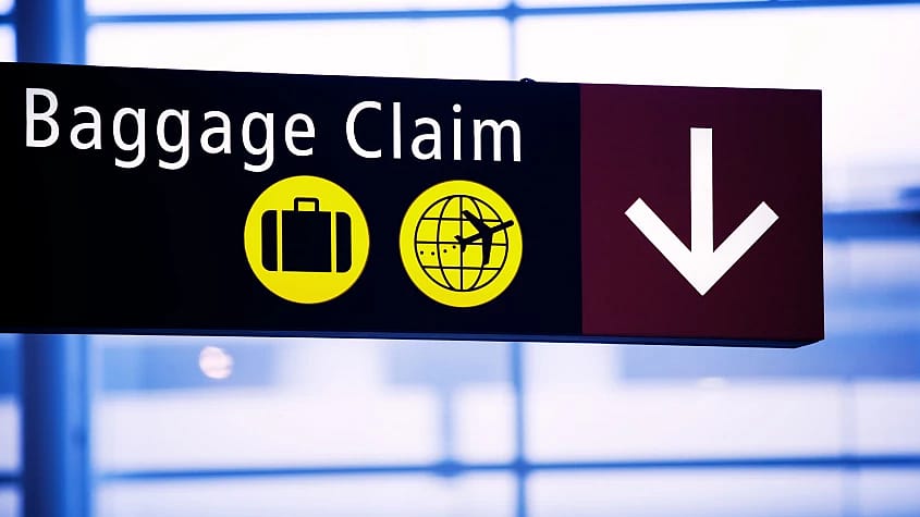 Baggage claim sign