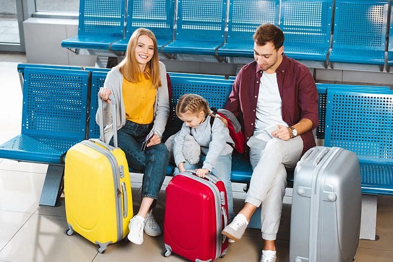 Family with a child scared of flying
