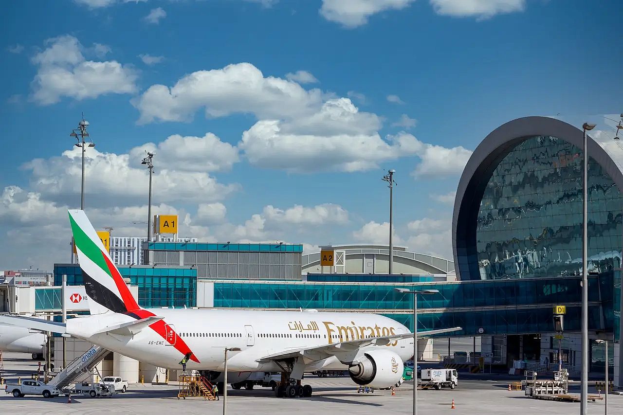 Emirates plane at Dubai airport