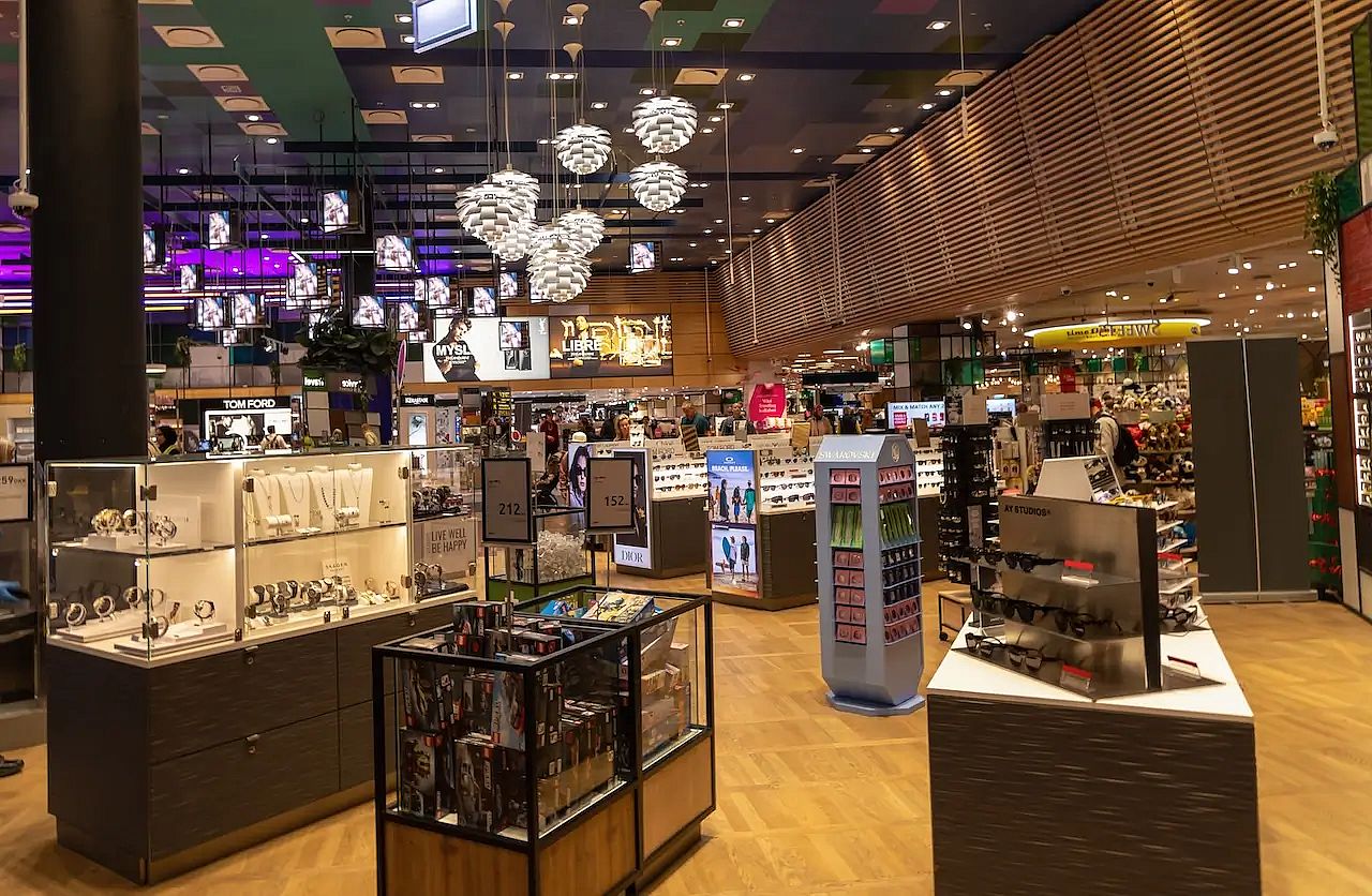 Duty-free store at the airport