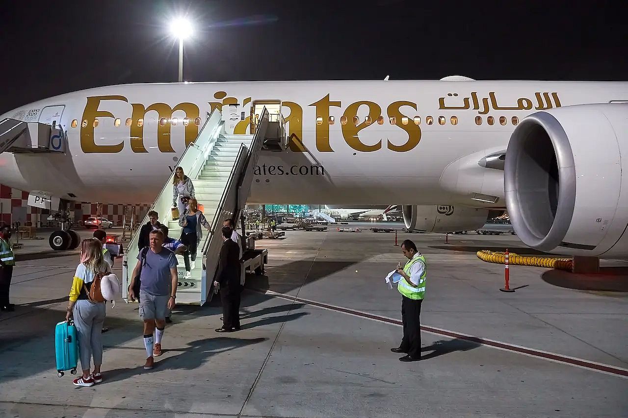 Emirates plane at Dubai airport