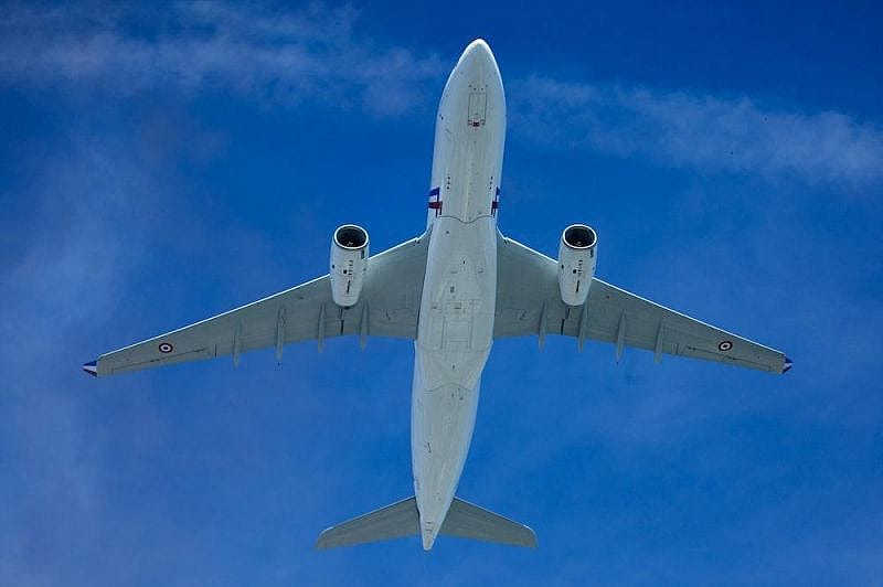 Flugzeug am Himmel