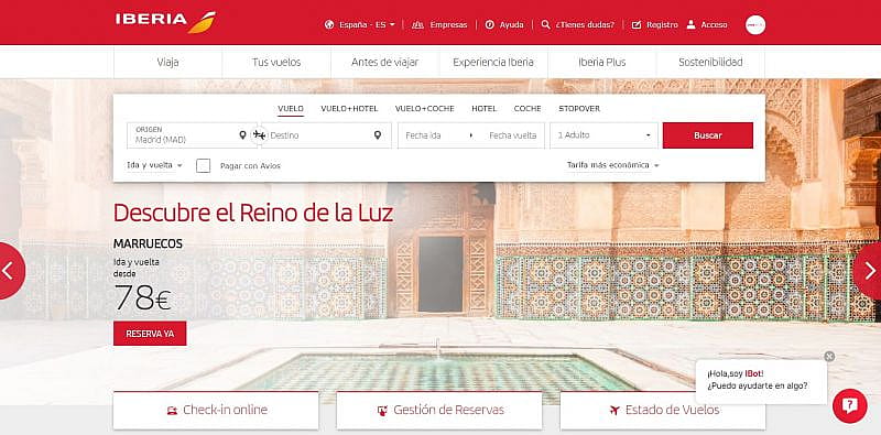 Rese&ntilde;as de Iberia y su proceso de reserva