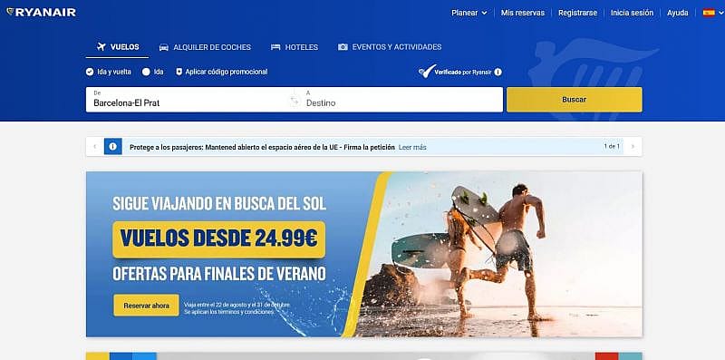Rese&ntilde;as sobre las reservas con Ryanair