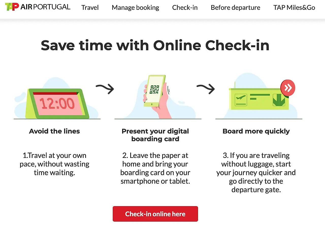 TAP Online Check In