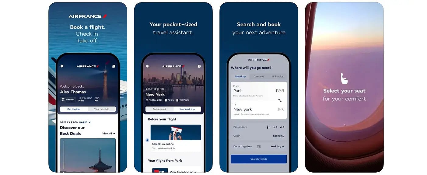 Using the Air France app for mobile check-in