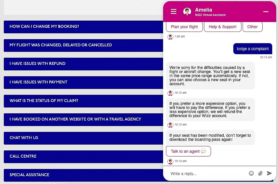Wizz Air Chat