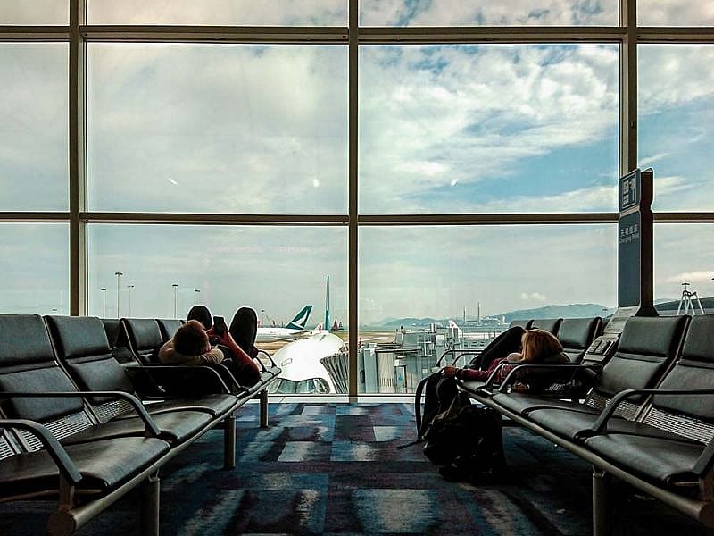 Sala de espera antes del vuelo 