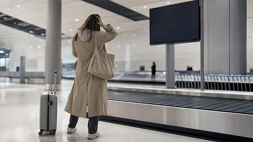 Bortslarvat SAS-bagage p&aring; flygplats