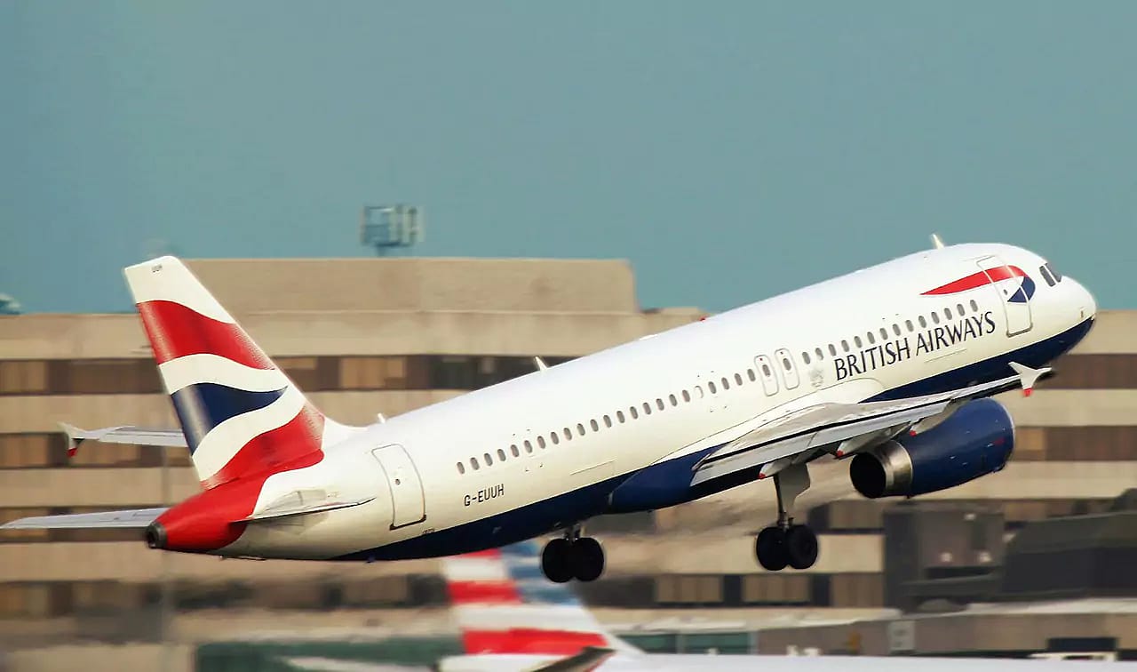 British Airways flight taking off