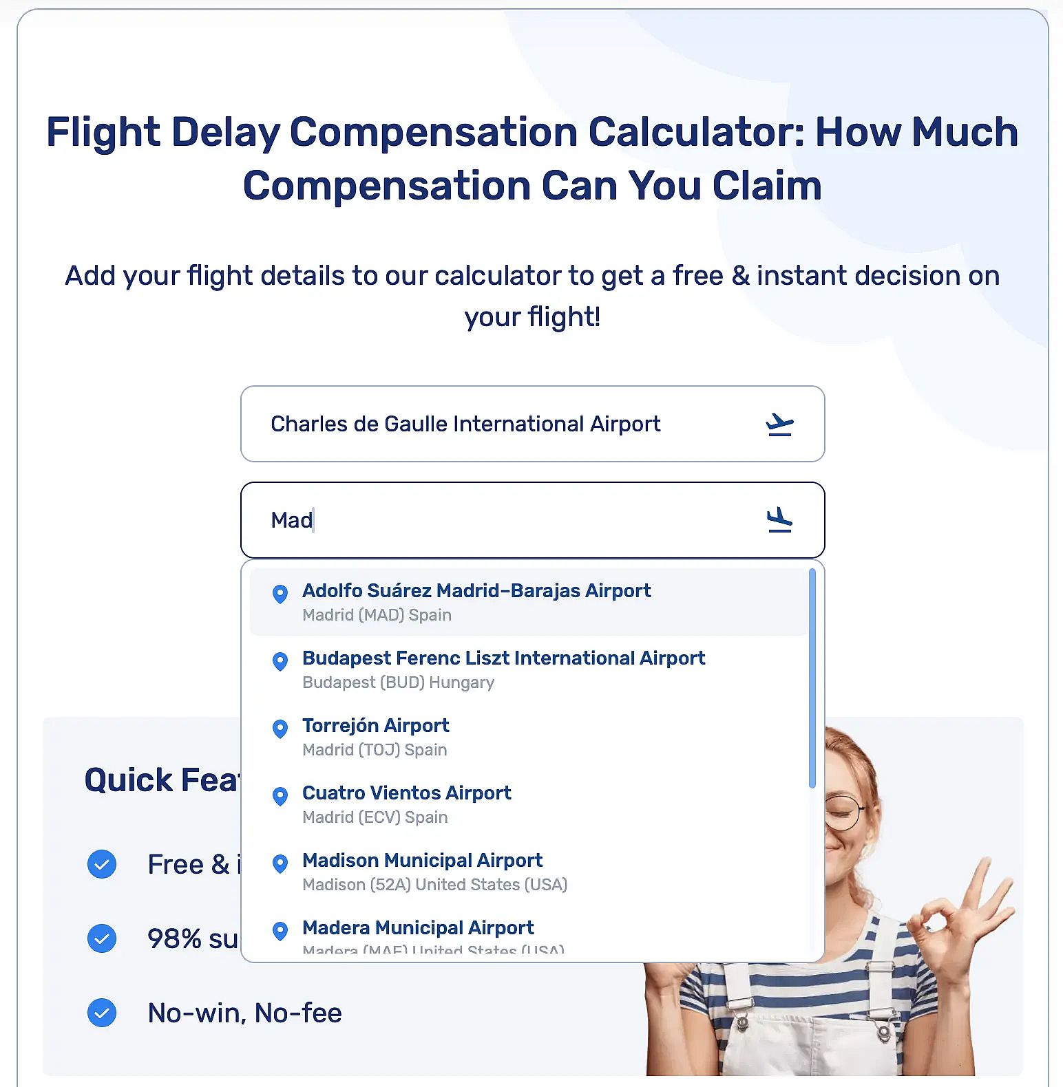 Step 1. Flight Delay Compensation Checker