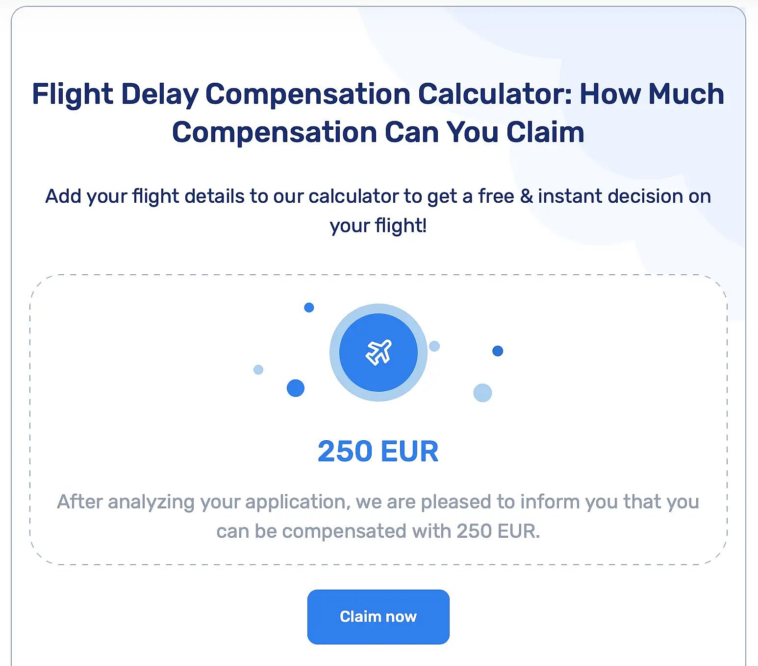 Step 2. Flight Delay Compensation Checker
