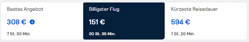Flugpreisvergleich nach Reisedauer