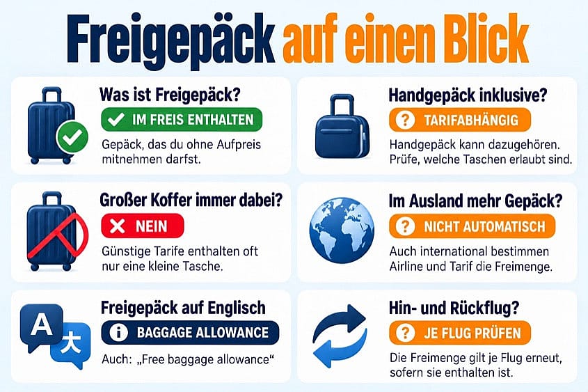 Freigep&auml;ck Erkl&auml;rung auf einen Blick