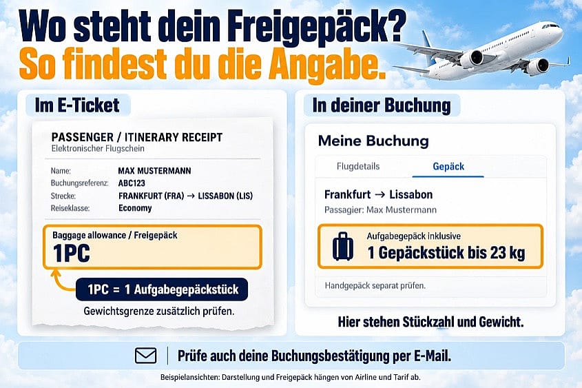 Hier findest du das Freigep&auml;ck f&uuml;rs fliegen