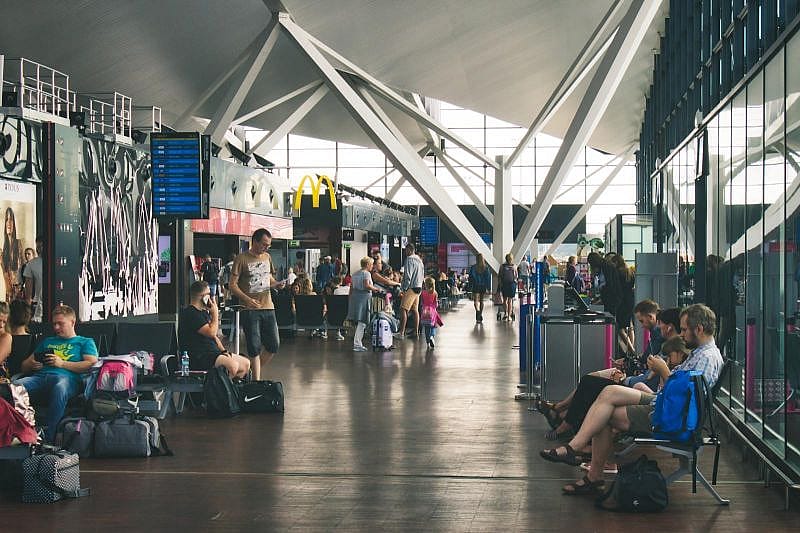 Crowded Departure Lounge At Gdansk Airport