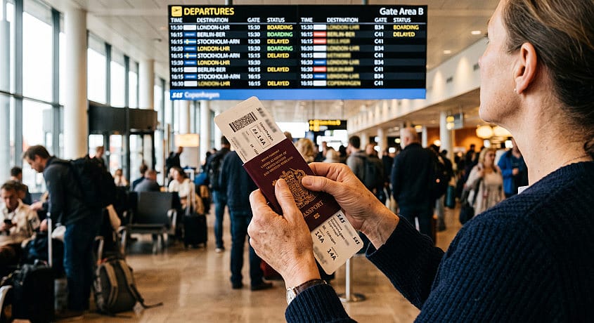 Lufthavn forsinkelse boardingpas dokumentation
