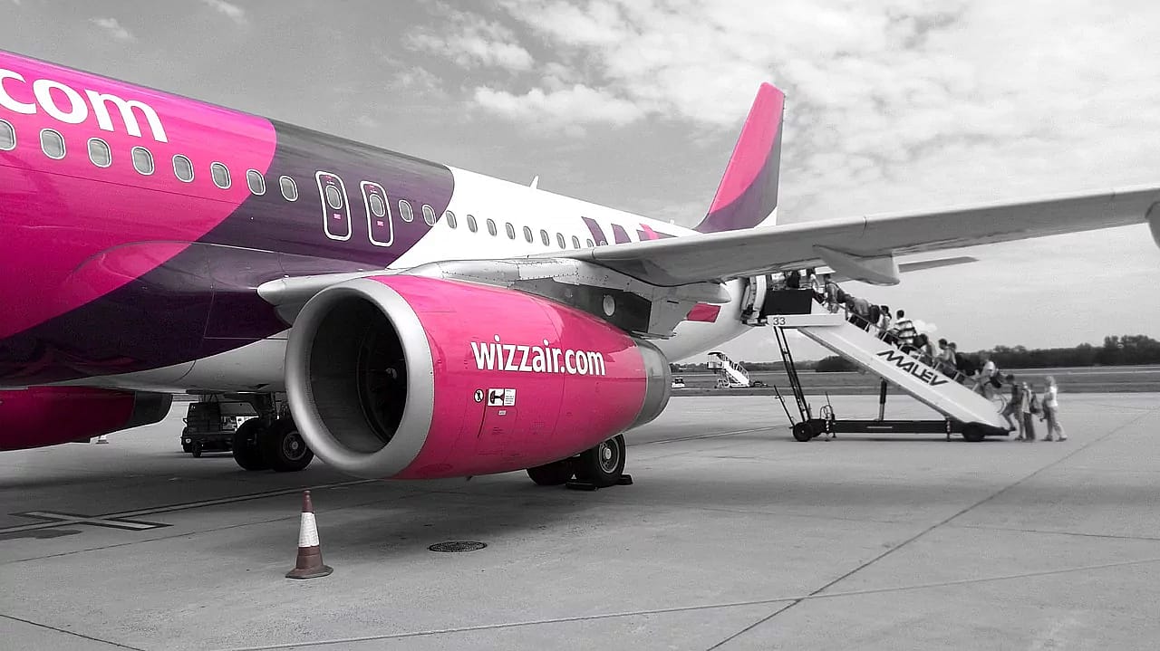 Wizz Air passengers boarding