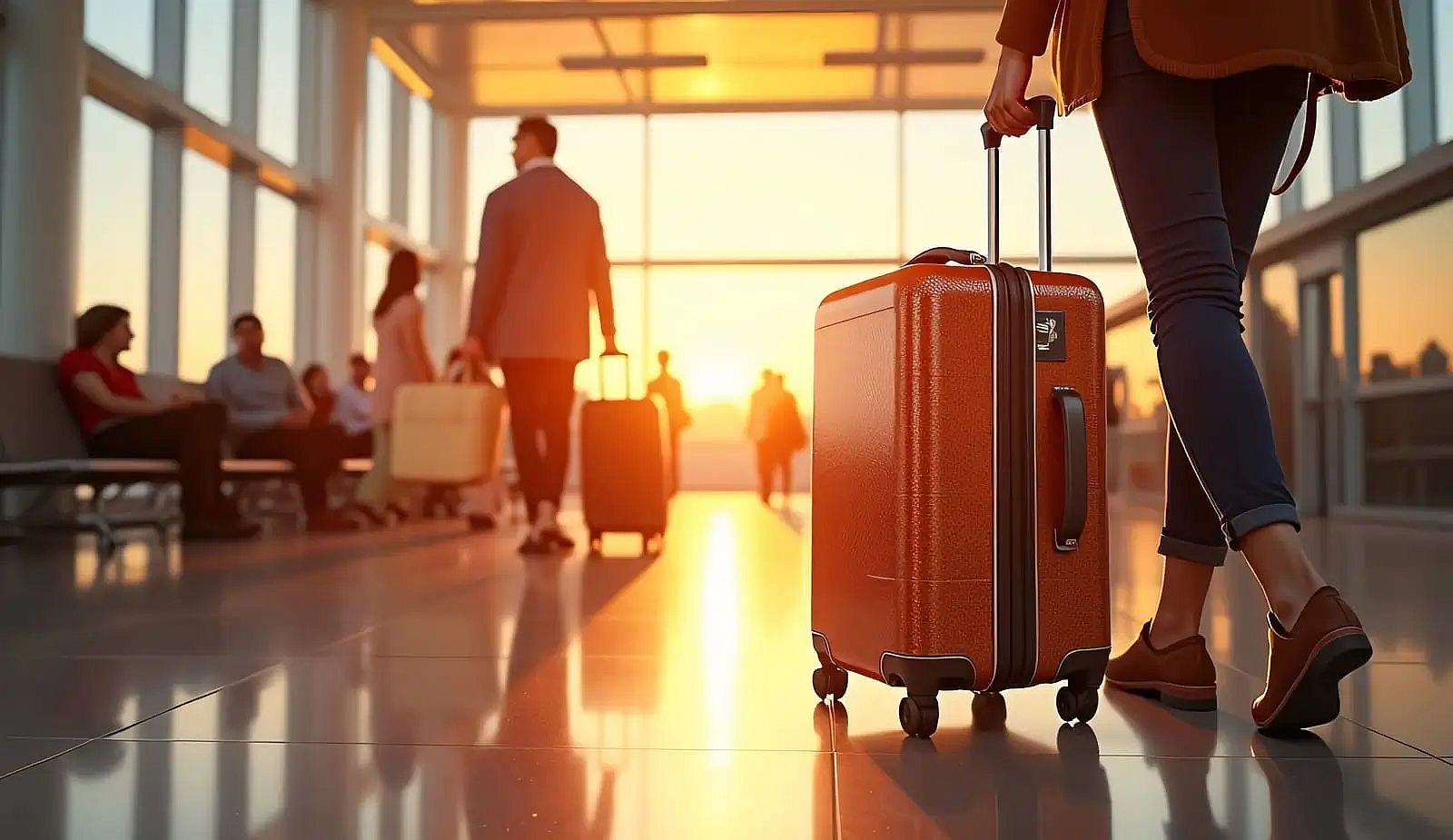two pieces of luggage in an airport
