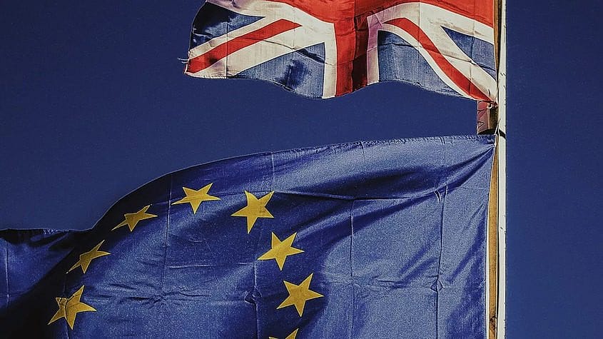 UK and EU flags flying side by side