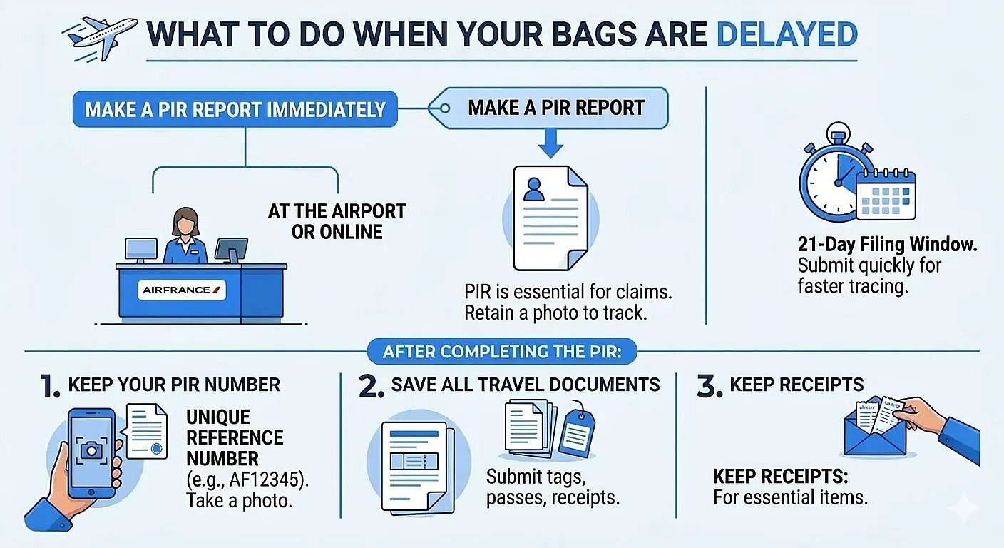 What to do when your Air France bags are delayed