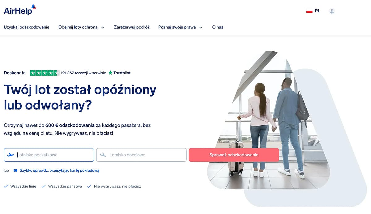 AirHelp &mdash; silny konkurent, droższy, z niższym wskaźnikiem sukcesu